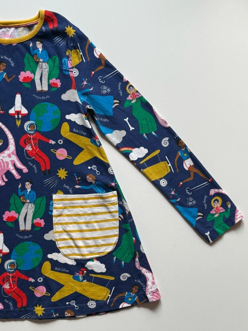 Mini Boden Girls When I Grow Up Print Tunic in Starboard Blue - Size 8-9Y
